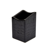 Protacini Black Italian Crocodile Leather Pencil Cup